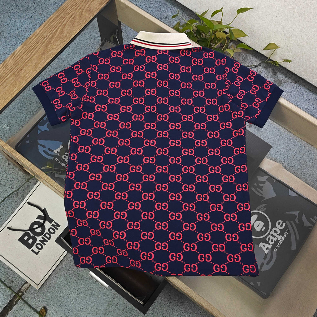 GUI New all-over monogram print business casual short-sleeved shirt 26032703