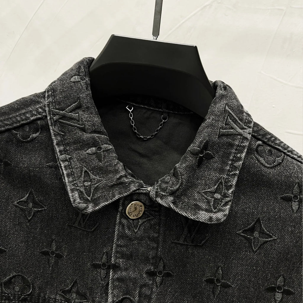 Gradient aurora blue denim jacket 1426012312