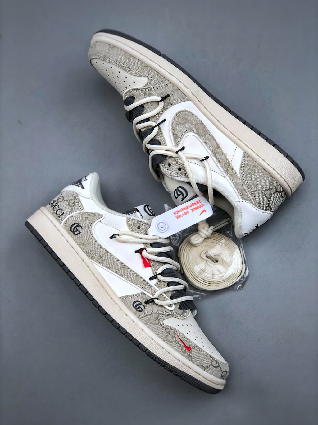 GUI Travis Scott x Fraent Design x Air 1 Low OG SP — "Grey Denim" — Low-Top Lifestyle Skate Shoes 26031306