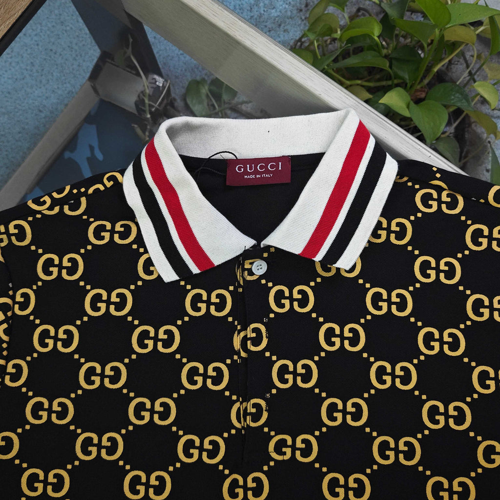 GUI New all-over monogram print business casual short-sleeved shirt 26032703